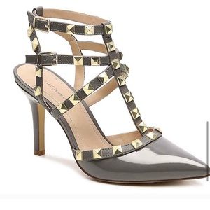 New BCBG Pyramid Spike Strappy Stiletto Heels
